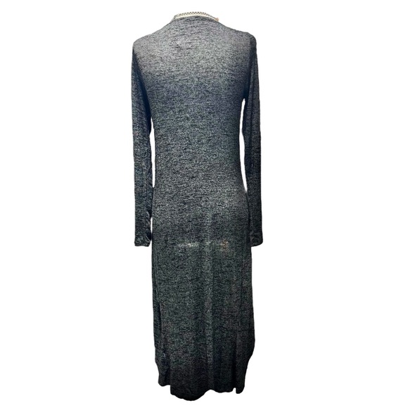 HiLo Long Sleeve Knot Detail Grey Marled Top L - Picture 4 of 7